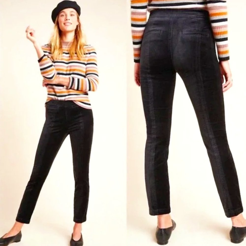 Anthropologie Essential Slim Velvet Pants Sz 4